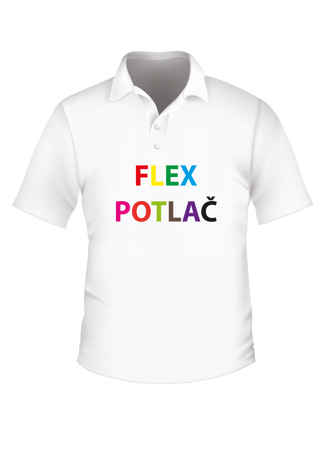 Potlac flex flock biele tricko